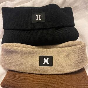 Hurley Black, Beige, and Brown Beanies